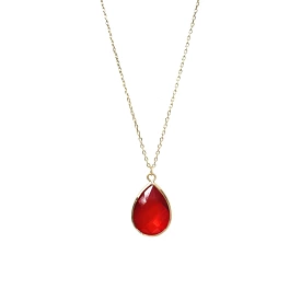 Teardrop Bright Red Necklace