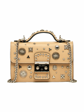 The Hollywood Small Leather Bag Beige