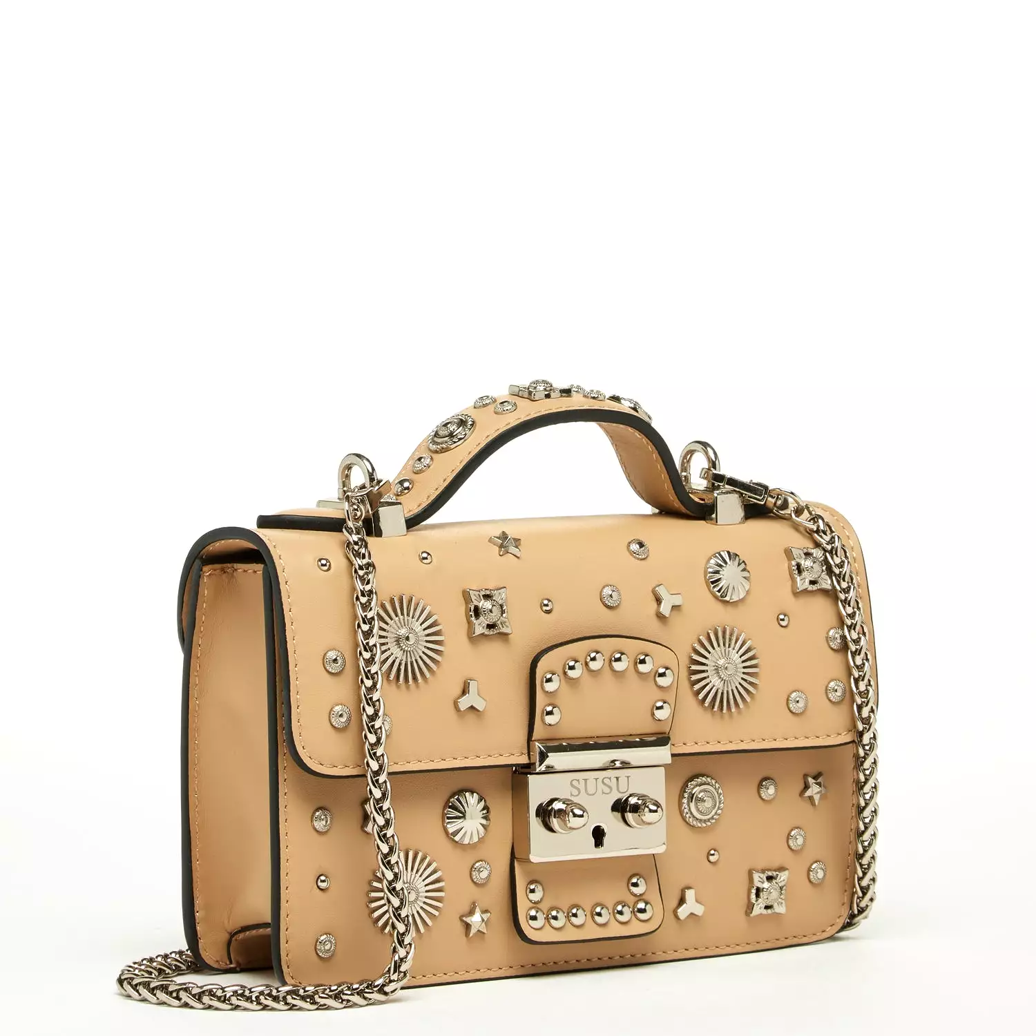 The Hollywood Small Leather Bag Beige