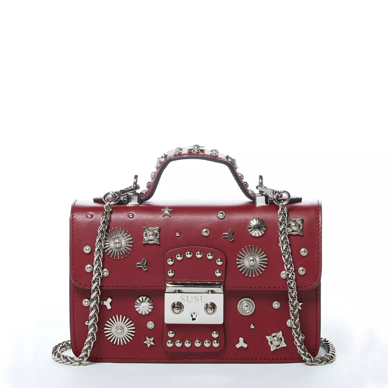 The Hollywood Small Leather Bag Burgundy