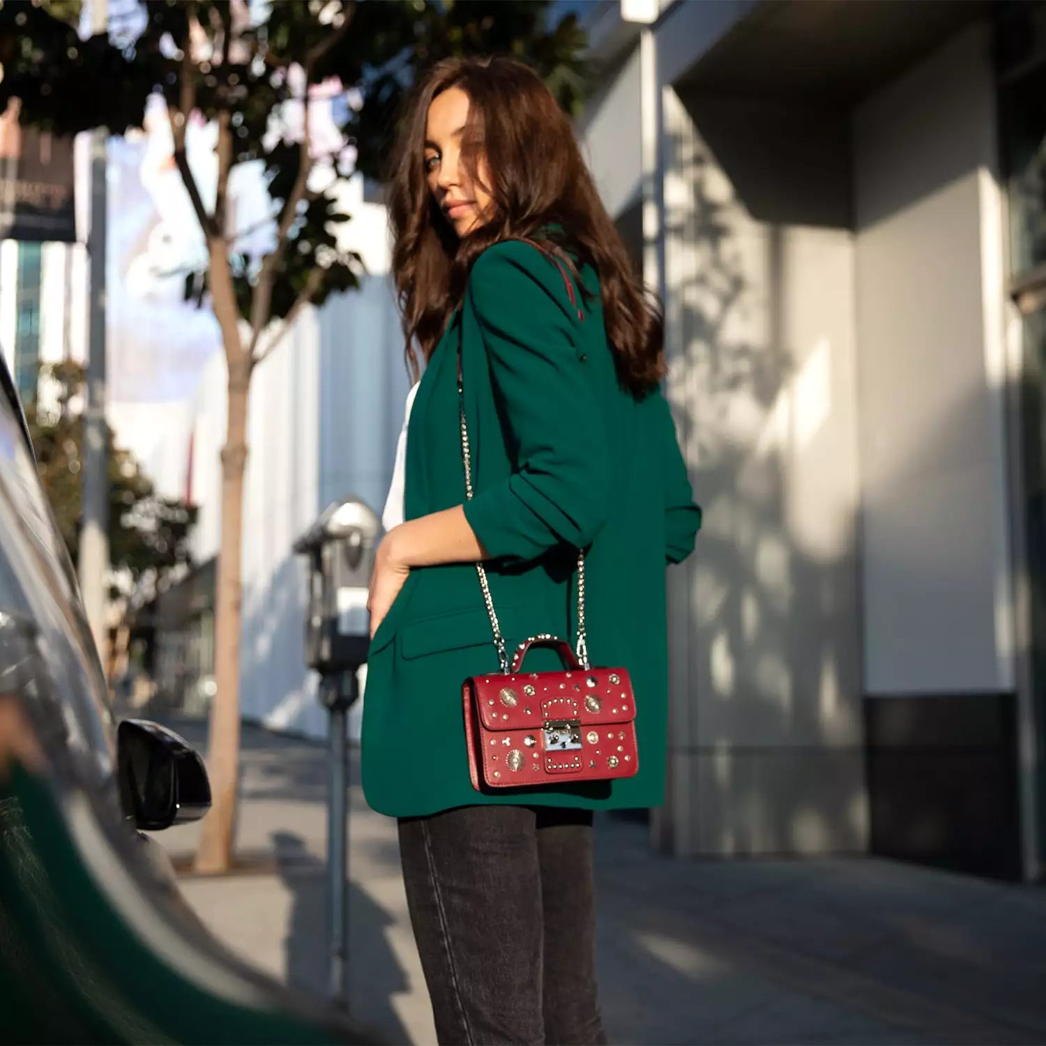 The Hollywood Small Leather Bag Burgundy