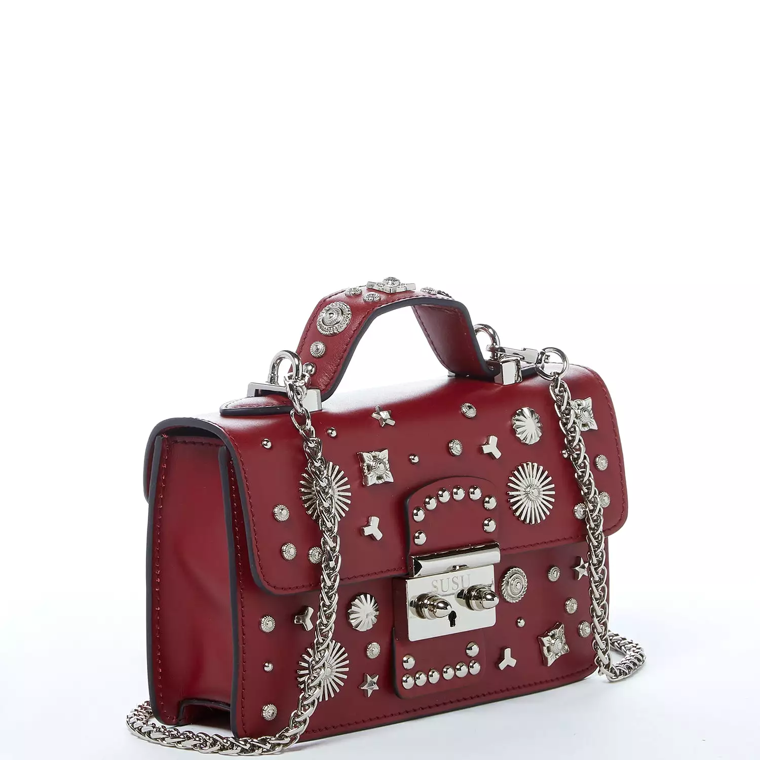 The Hollywood Small Leather Bag Burgundy