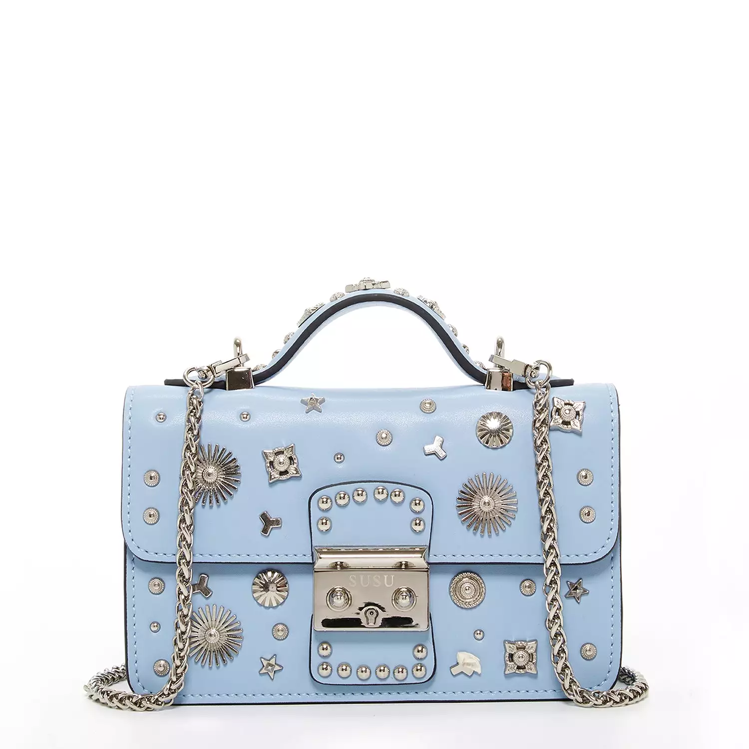 The Hollywood Small Leather Bag Light Blue