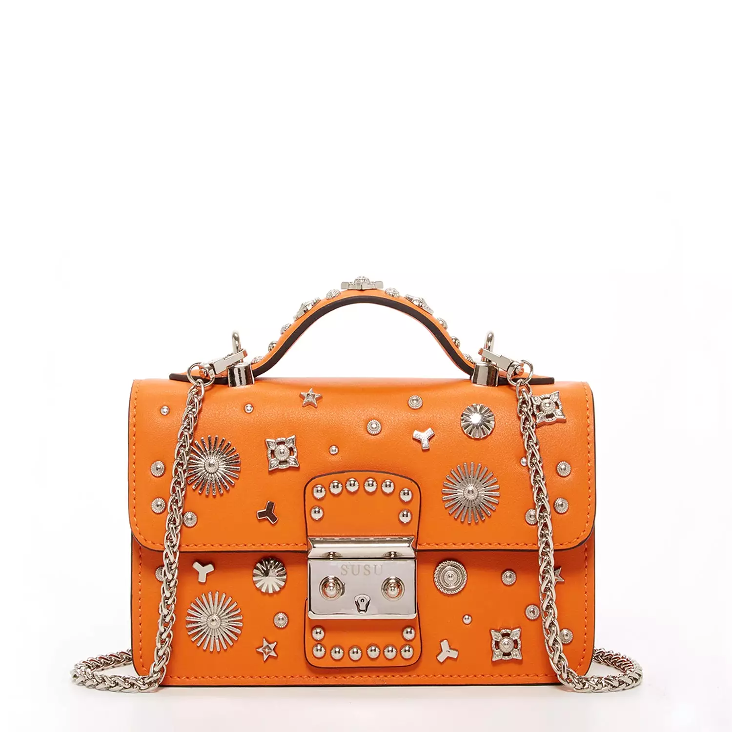 The Hollywood Small Leather Bag Orange