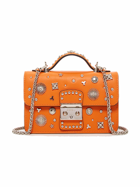 The Hollywood Small Leather Bag Orange