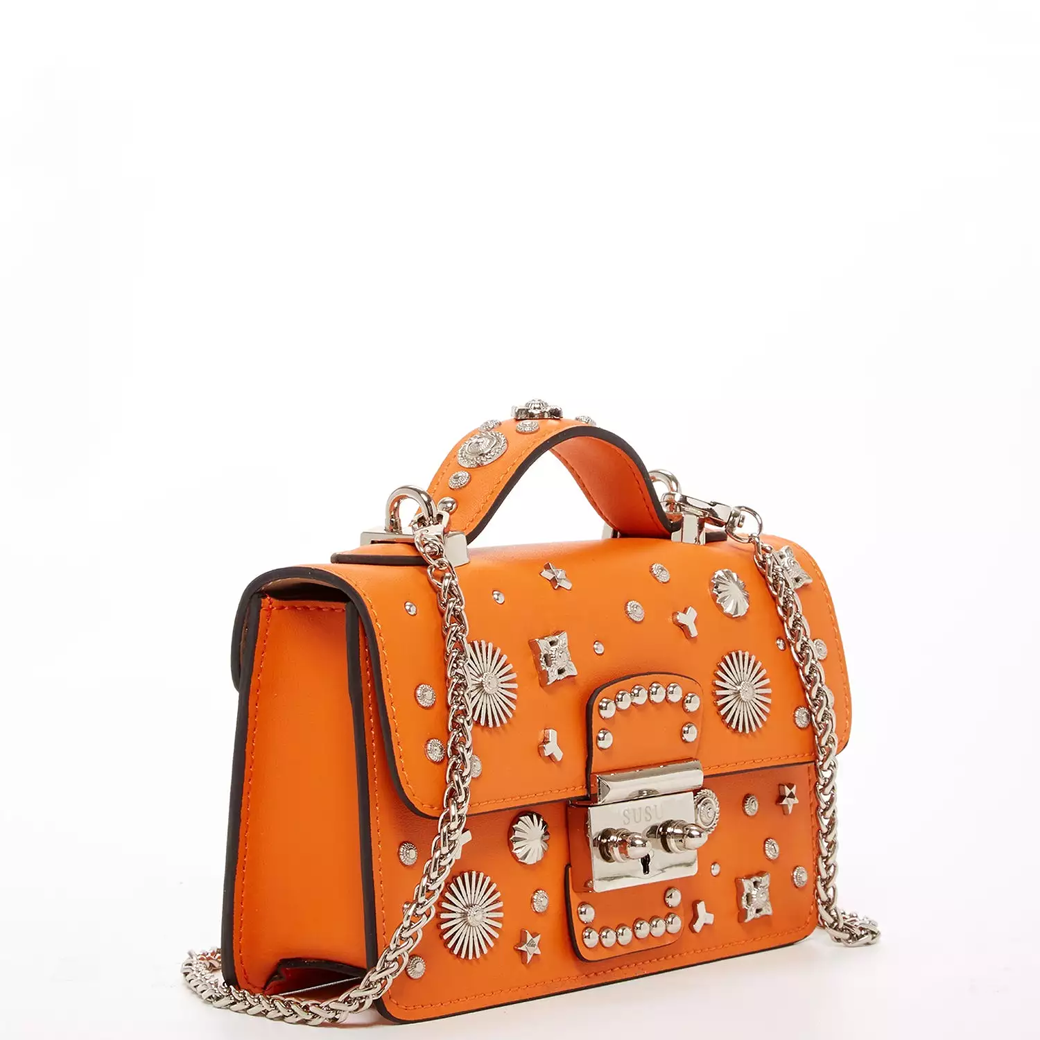 The Hollywood Small Leather Bag Orange