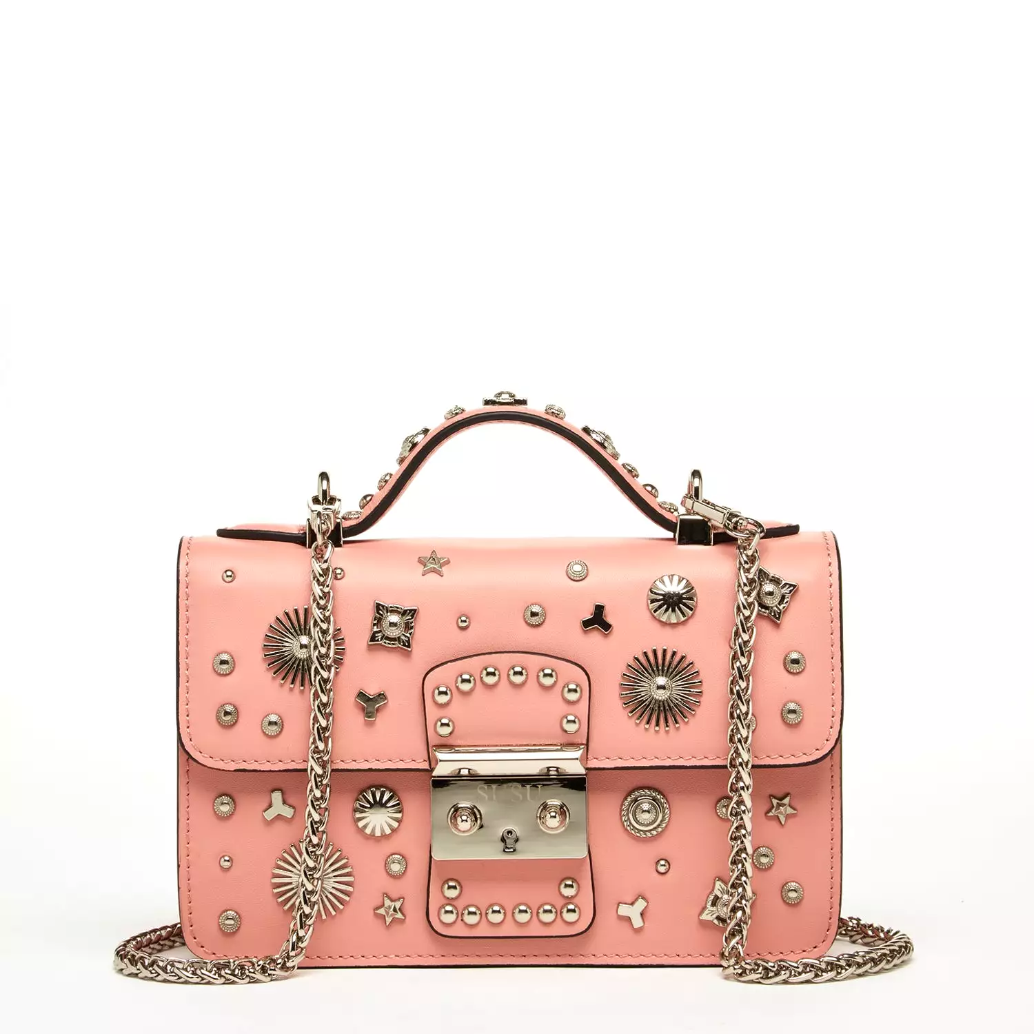 The Hollywood Small Leather Bag Pale Pink