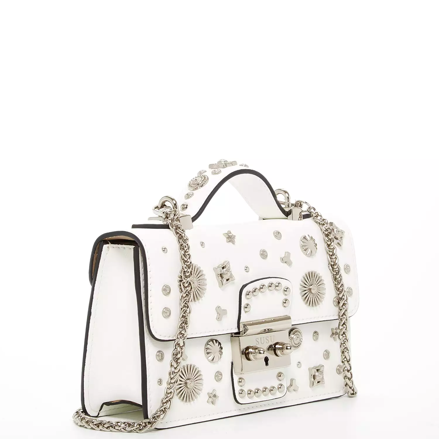 The Hollywood Small Leather Bag White