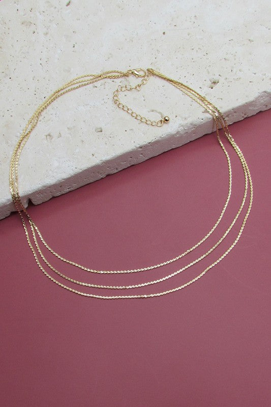 *Triple Layer Chain Necklace*