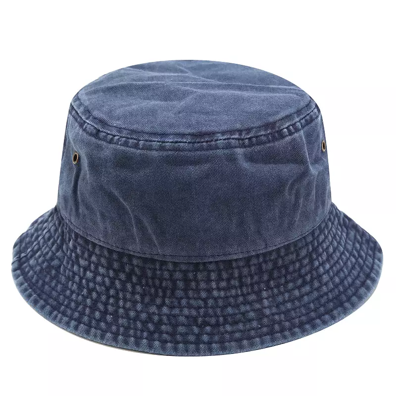 Unisex Washed Canvas Solid Color Bucket Hat