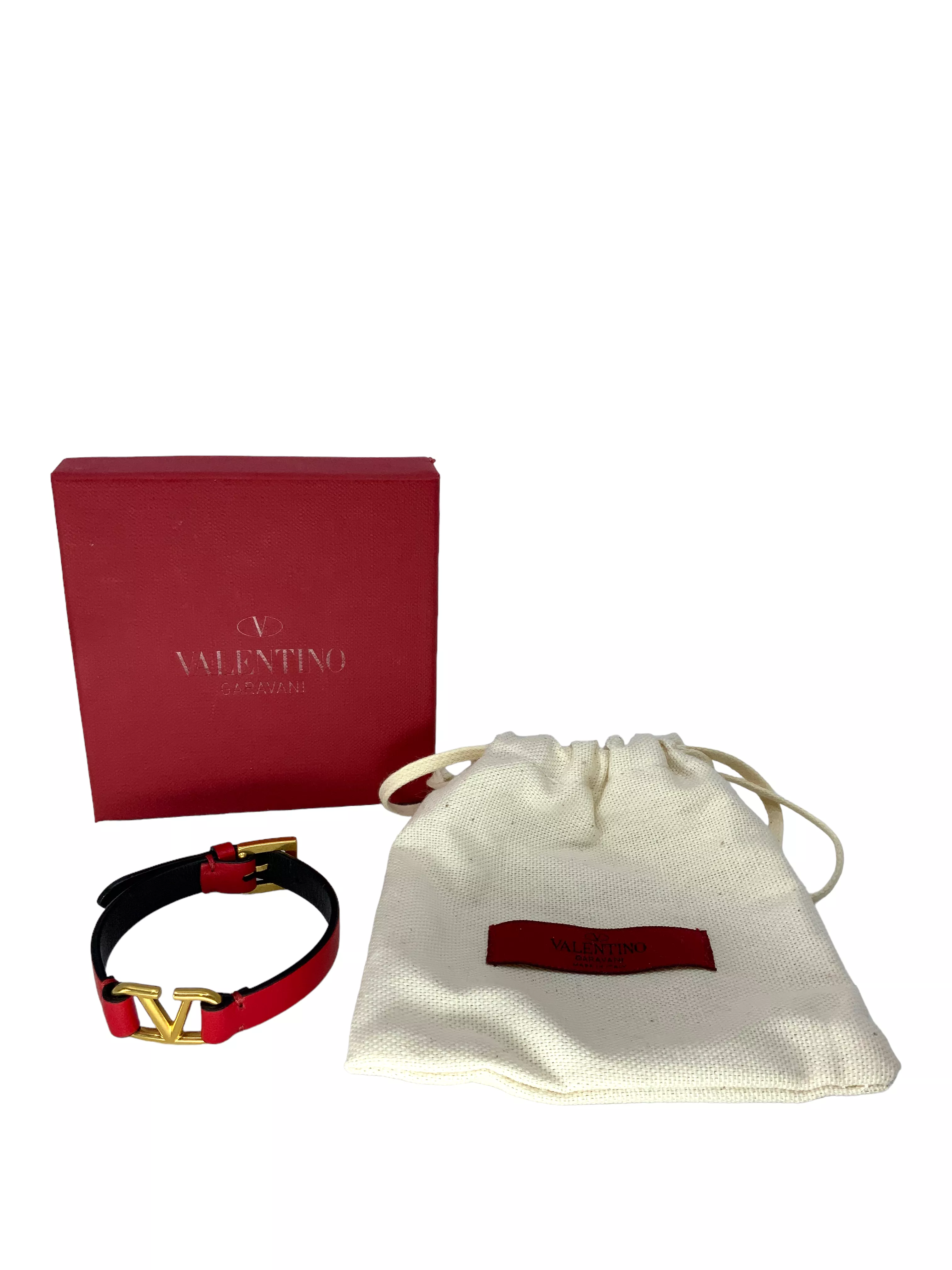 Valentino VLOGO Signature Calfskin Leather Bracelet NEW