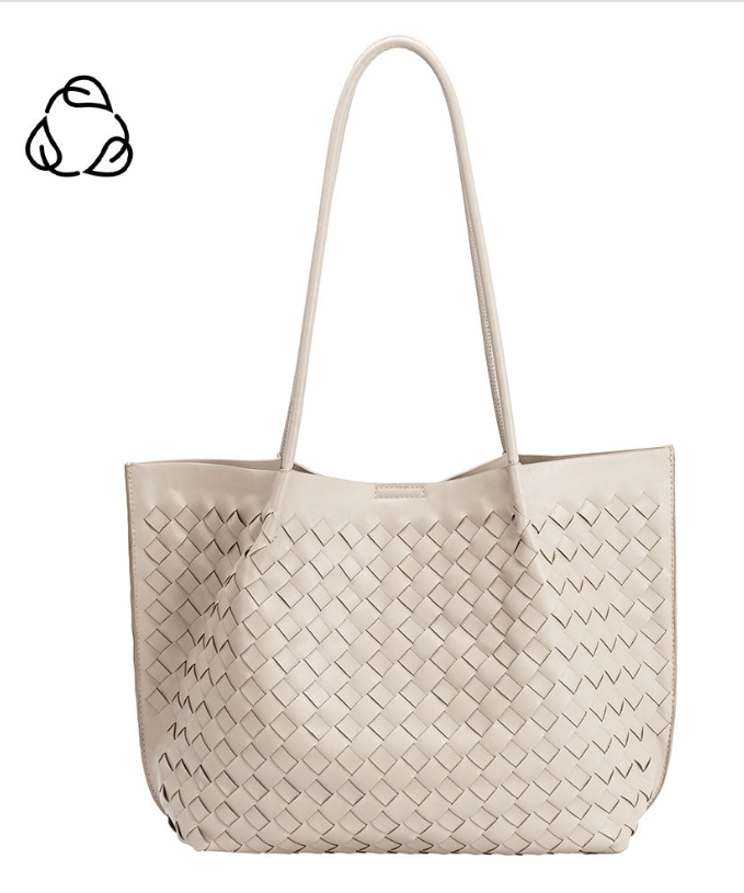 Victoria Vegan Leather Tote Bag - Bone