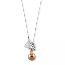 Von Treskow Box chain necklace with Rose Gold ball charm