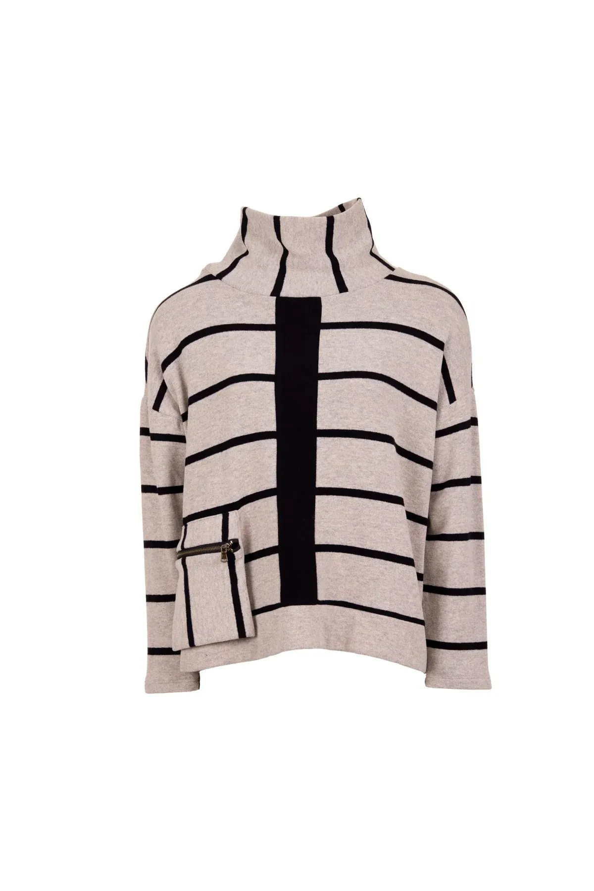 W23169- Stripe Fleece Jumper - Peruzzi