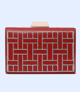 WB2066-MAROON-Women Snazzy Clutch