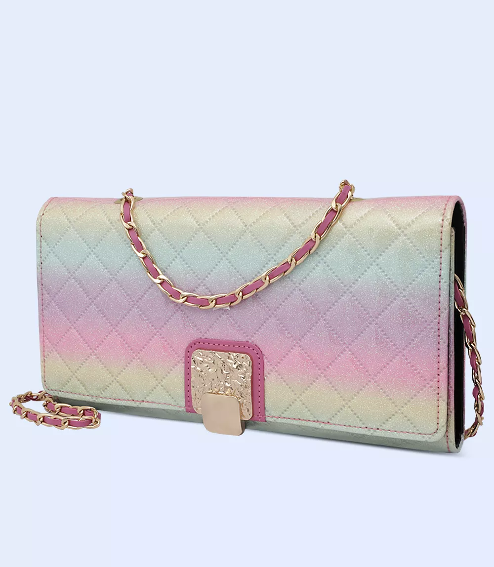 WB2247-PINK-Women Snazzy Clutch