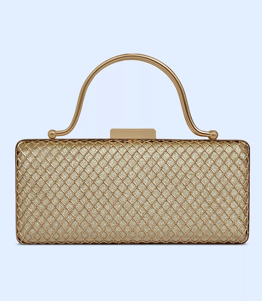 WB2451-GOLDEN-Women Snazzy Clutch