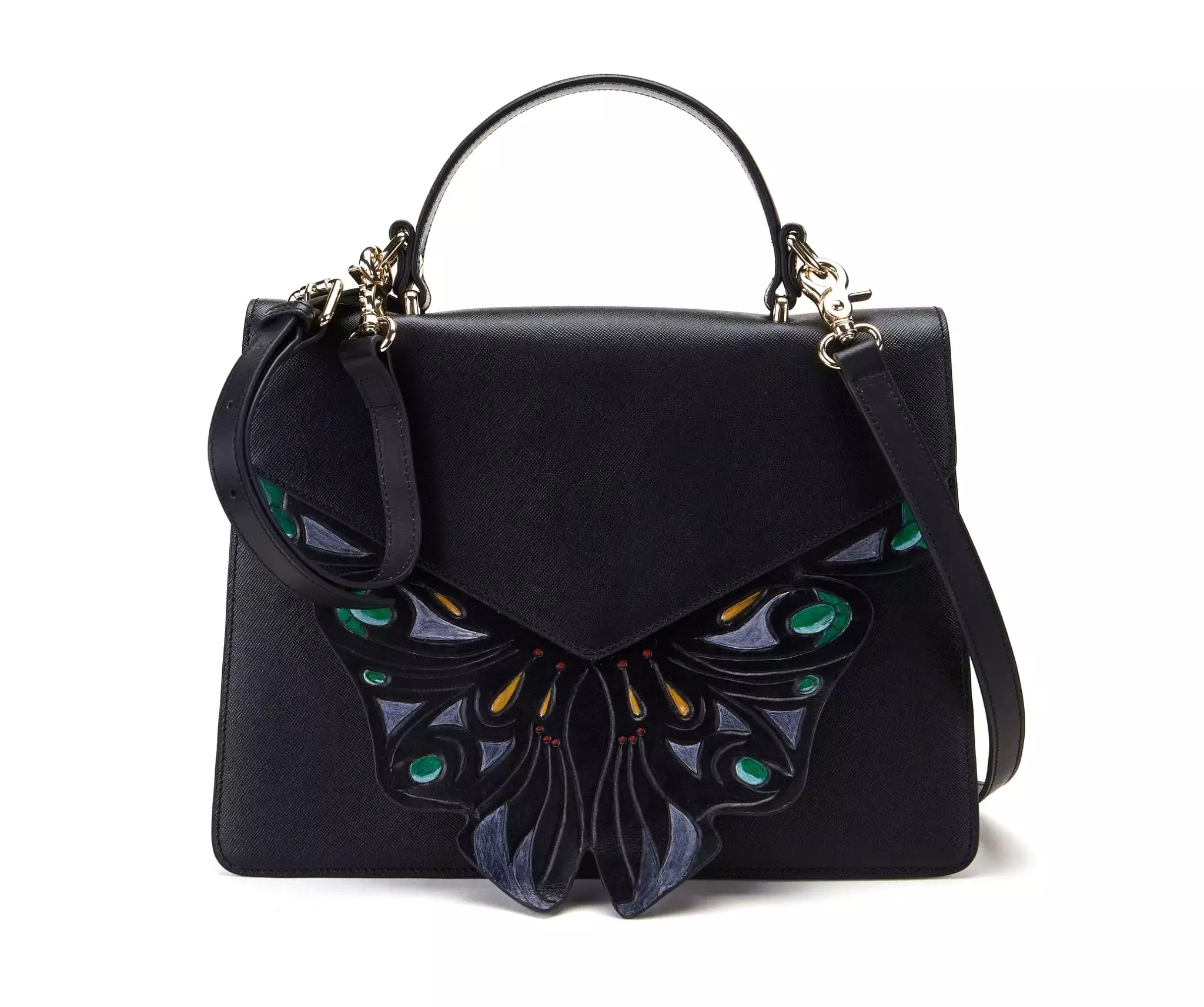 Wings Black Shoulder Bag