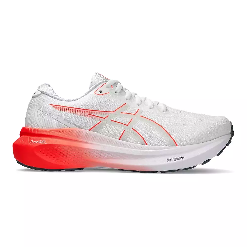 Women's Asics GEL-Kayano 30, White/Sunrise Red, 8.5 B Medium