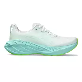 Women's Asics Novablast 4, White/Illuminate Mint, 10.5 B Medium