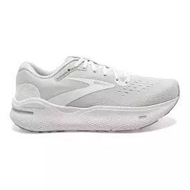 Women's Brooks Ghost Max, White/Oyster/Metallic Silver, 6.5 B Medium