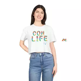 Women's Con Life Short Sleeve Flowy Crop Top