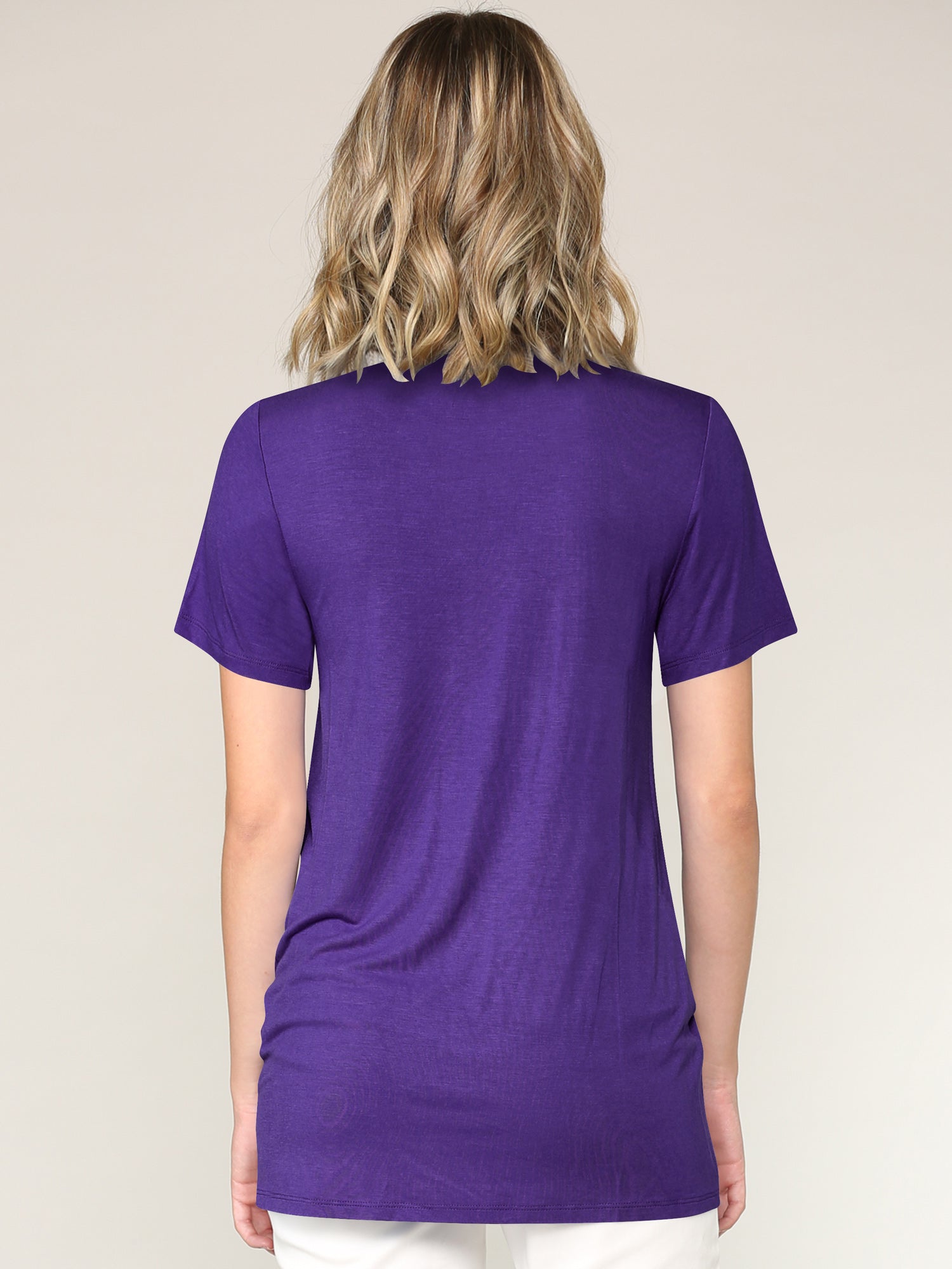 Women's Twist Front Short Sleeve Tunic Tee